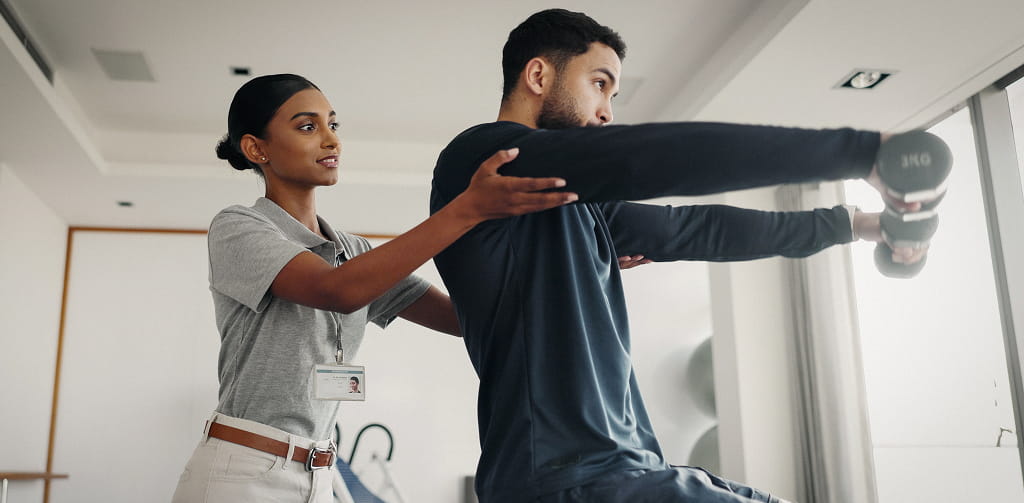 Therapist working with a patient